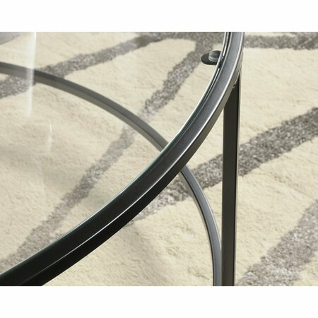 Sauder Harvey Park Coffee Table Black/clear Gla , Finished on all sides for versatile placement 414970